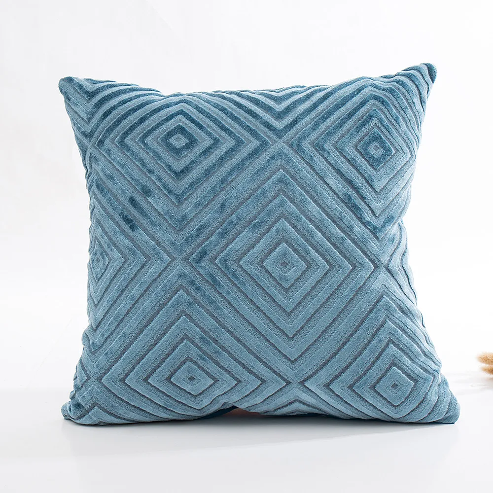 Linen Flocking Pillow Cover Sofa Waist Throw Cushion Home Decor Housse De Coussin Pillowcase Funda Cojin | Дом и сад
