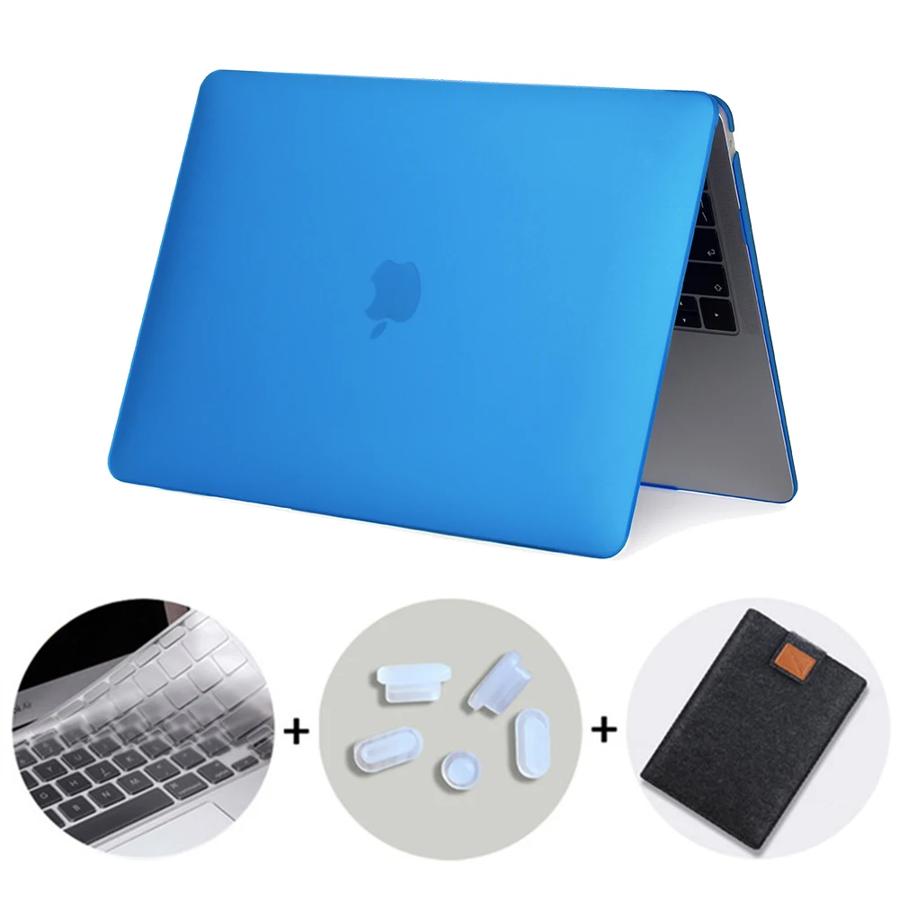 MTT матовая прозрачная чехол для macbook air pro retina 11 12 13 15 крышка для macbook air 13,3 дюйма чехол для ноутбука+ крышка клавиатуры - Цвет: Matte Dark Blue