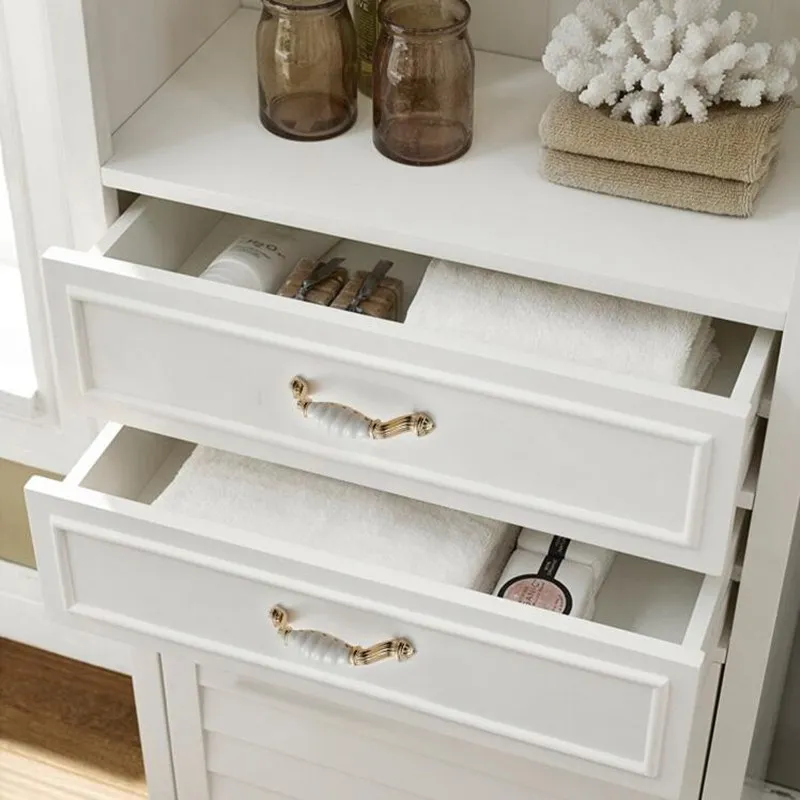 KKFING Европейская белая керамическая золотая ручка шкафа ручки и кухонный шкаф