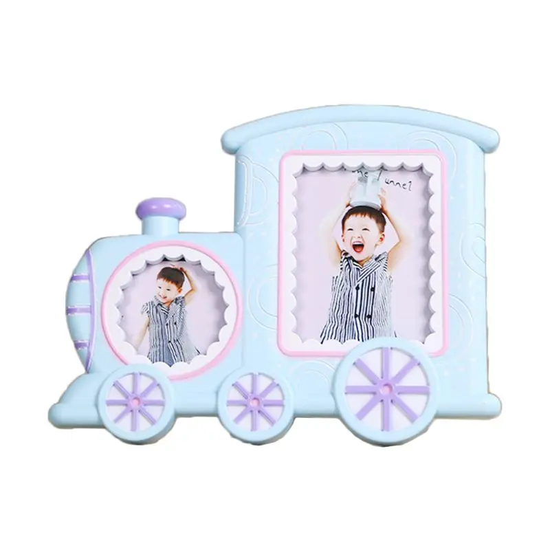 

Creative Baby Cartoon Train Shape Photo Frame Infant Year Old Growth Picture Holder Birthday Gifts Desktop Ornaments