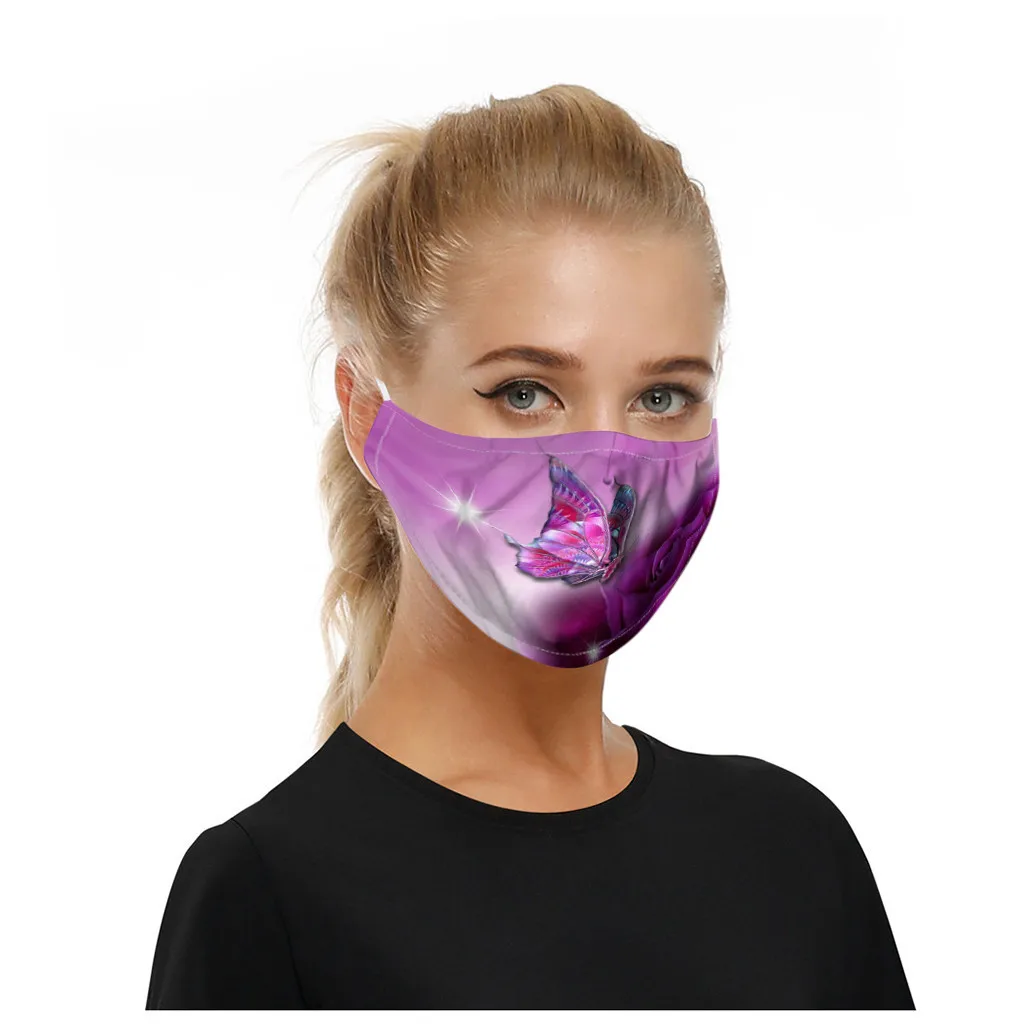Маски для лица многоразовые с принтом бабочки 2 шт.|Женские маски| |