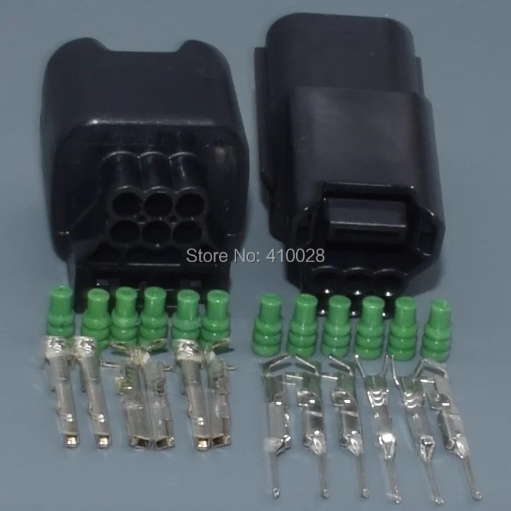 

shhworldsea 6 pin 0.6 female and male sealed wiring case connector socket car auto connector plug 7282-2764-30 7283-2764-30