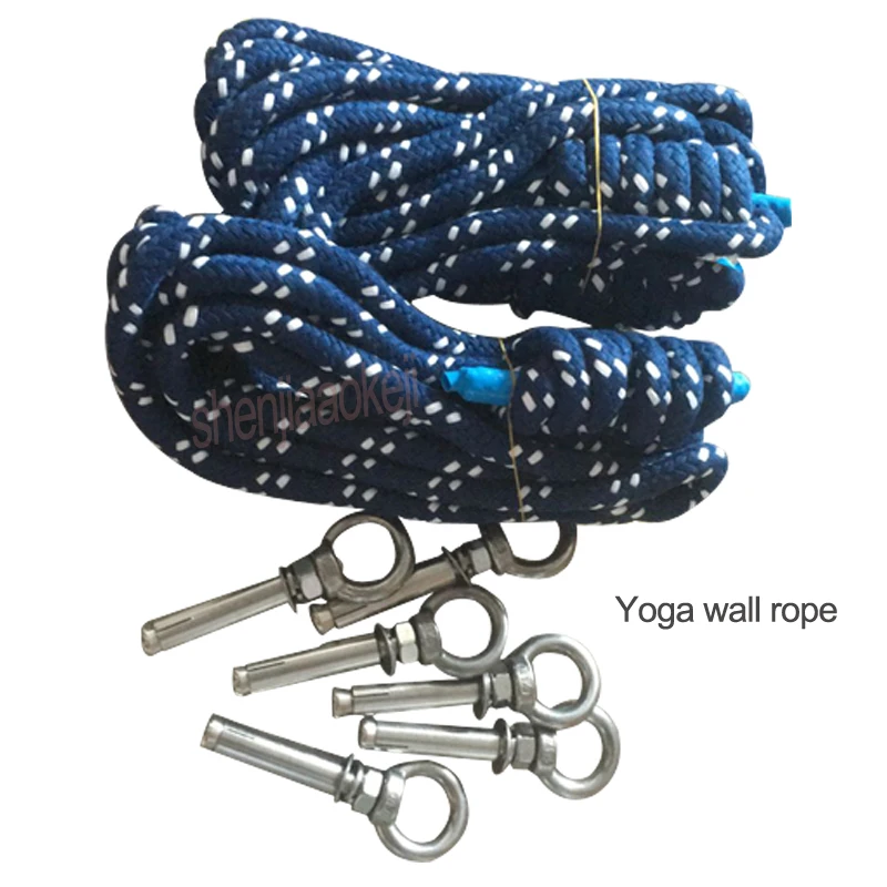 

Pure Cotton Yoga Auxiliary Wall Rope Hanging-type yoga lanyard Fitness ropes for Yoga training gym 1pc