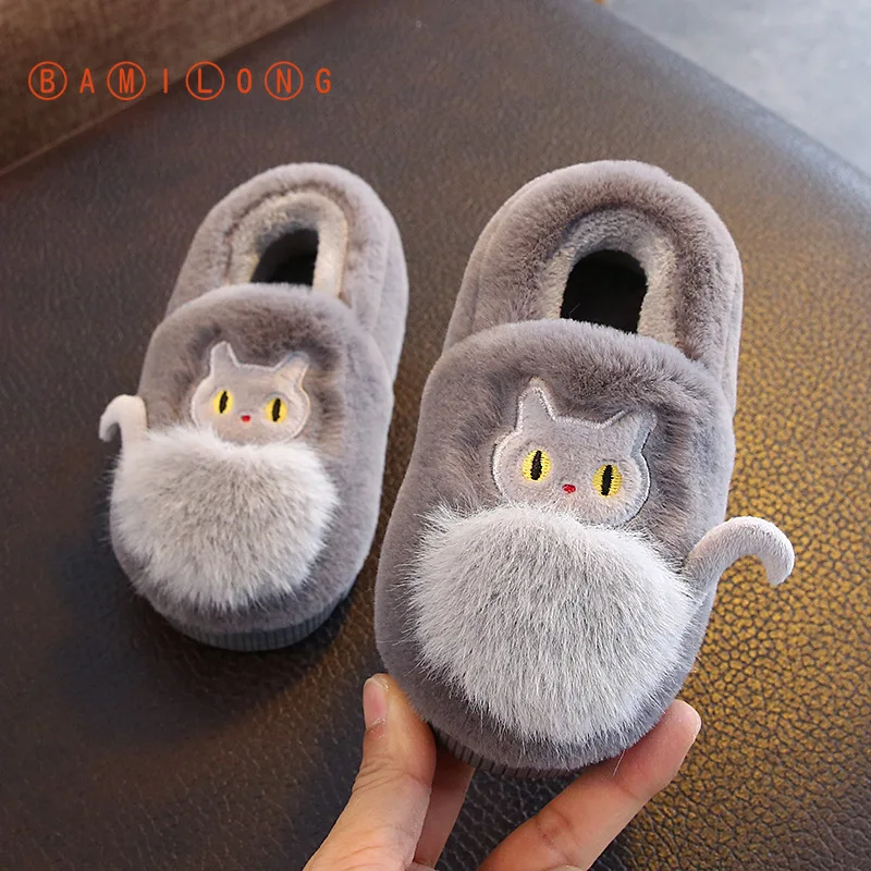 Высококачественные детские хлопковые тапочки BAMILONG зимняя детская хлопковая