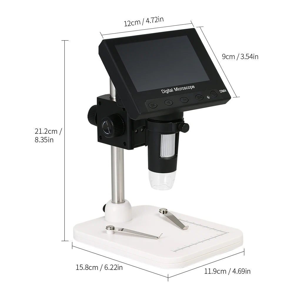 1000X Magnification 4.3&quot LCD Display Microscope 720P LED Digital Magnifier with Holder for Circuit Board Repair Soldering Tool |
