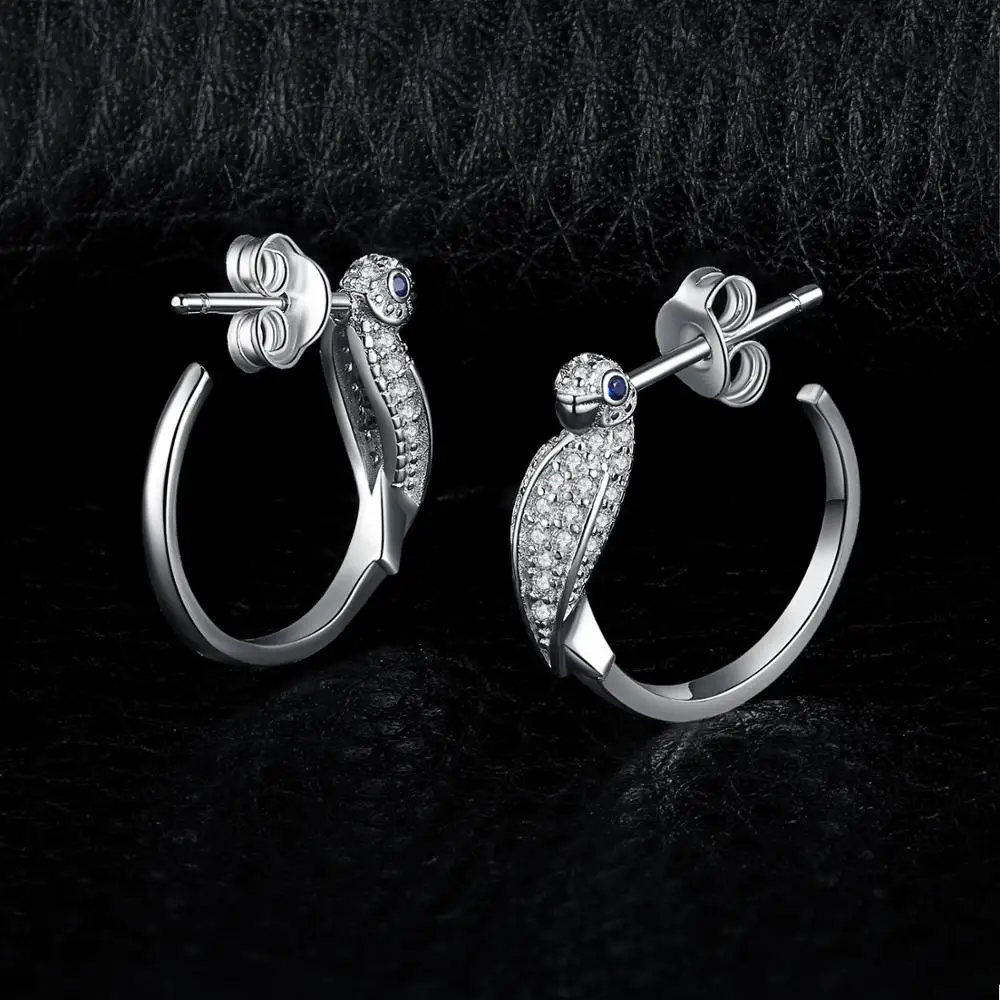 JewelryPalace создан синий сапфир попугай товары для птиц обруч серьги 925 пробы серебро