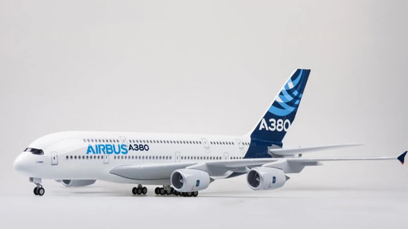 Коллекция 1/160 литой пластиковый самолет из смолы 50,5 см Airbus A380 прототип самолета с светильник и колесами