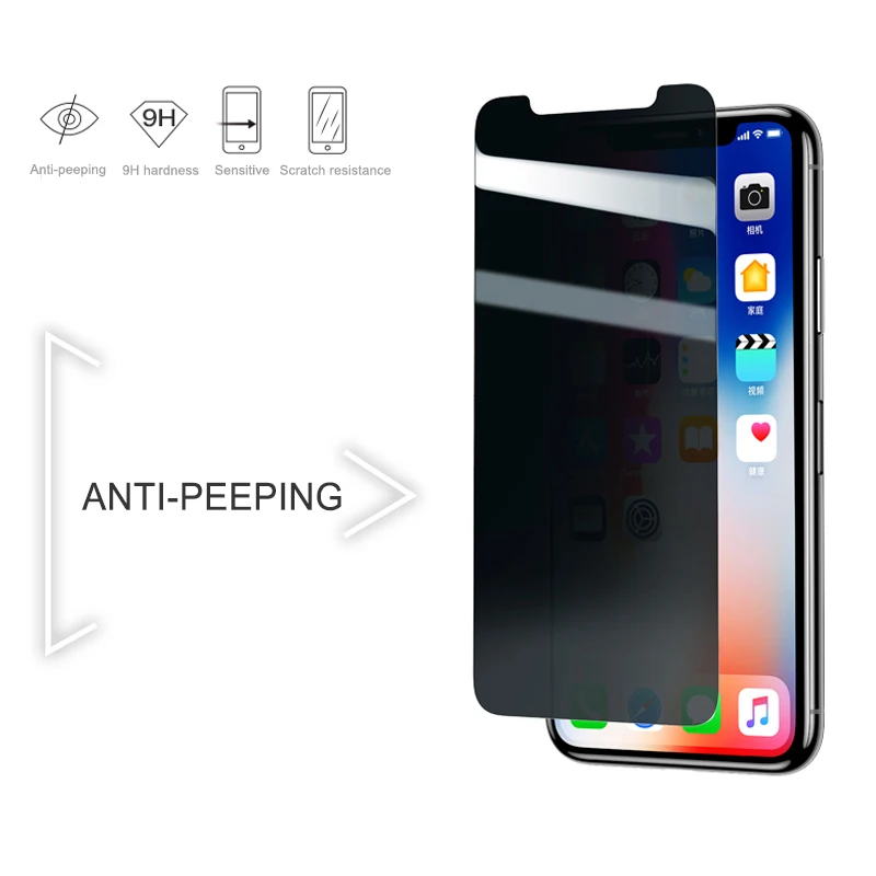 Личный протектор экрана для iPhone 11 Pro XS MAX XR антишпионское закаленное стекло для iPhone 6 6s 7 8 Plus X Защитное стекло для конфиденциальности
