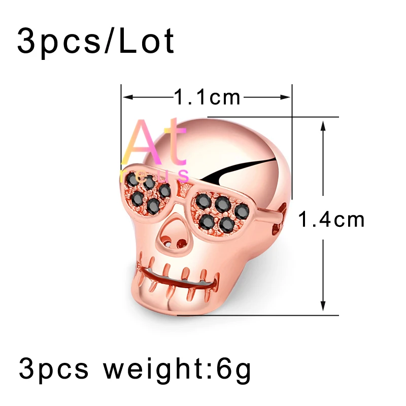 3 шт. гладкие граненые бусины в форме черепа для изготовления украшений своими