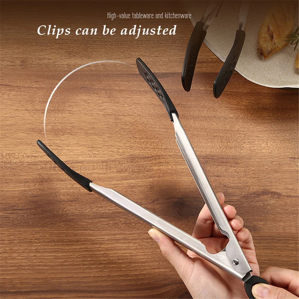 Силиконовые щипцы для барбекю из нержавеющей стали 304 нескользящий зажим салата
