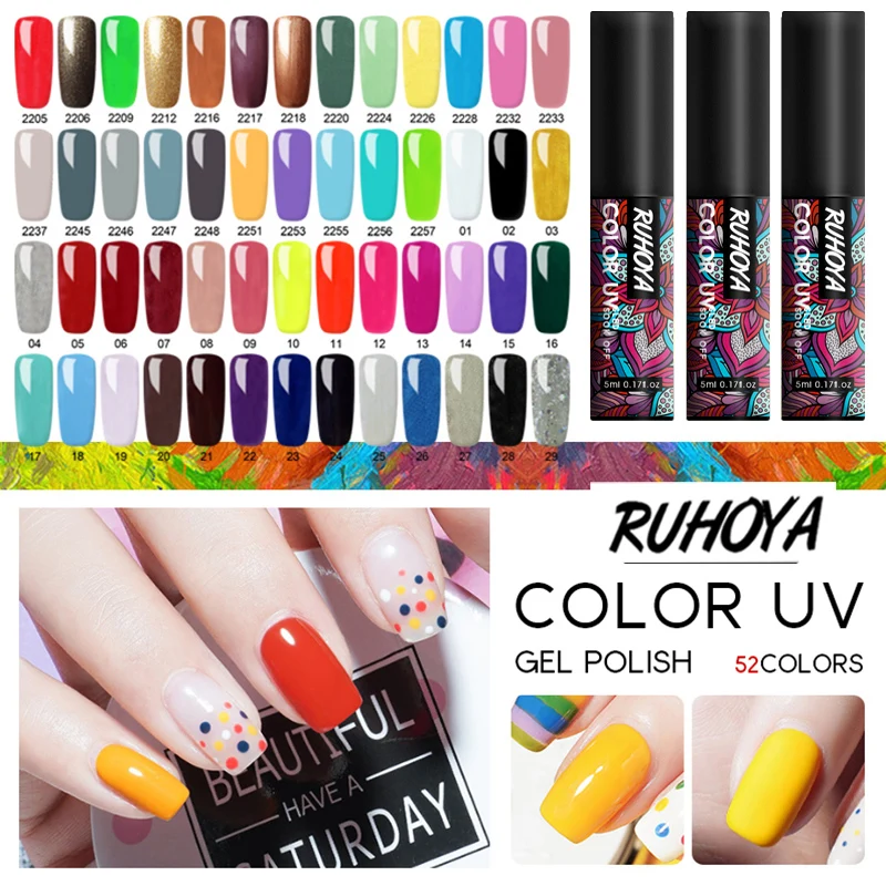 Ruhoya лак для ногтей цвета мерцающий перламутровый блеск Кофейный Серый серия