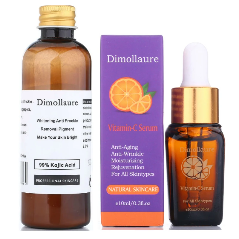 Dimollaure 30 г отбеливающий крем с чистой кожевой кислотой + Сыворотка витамином С для