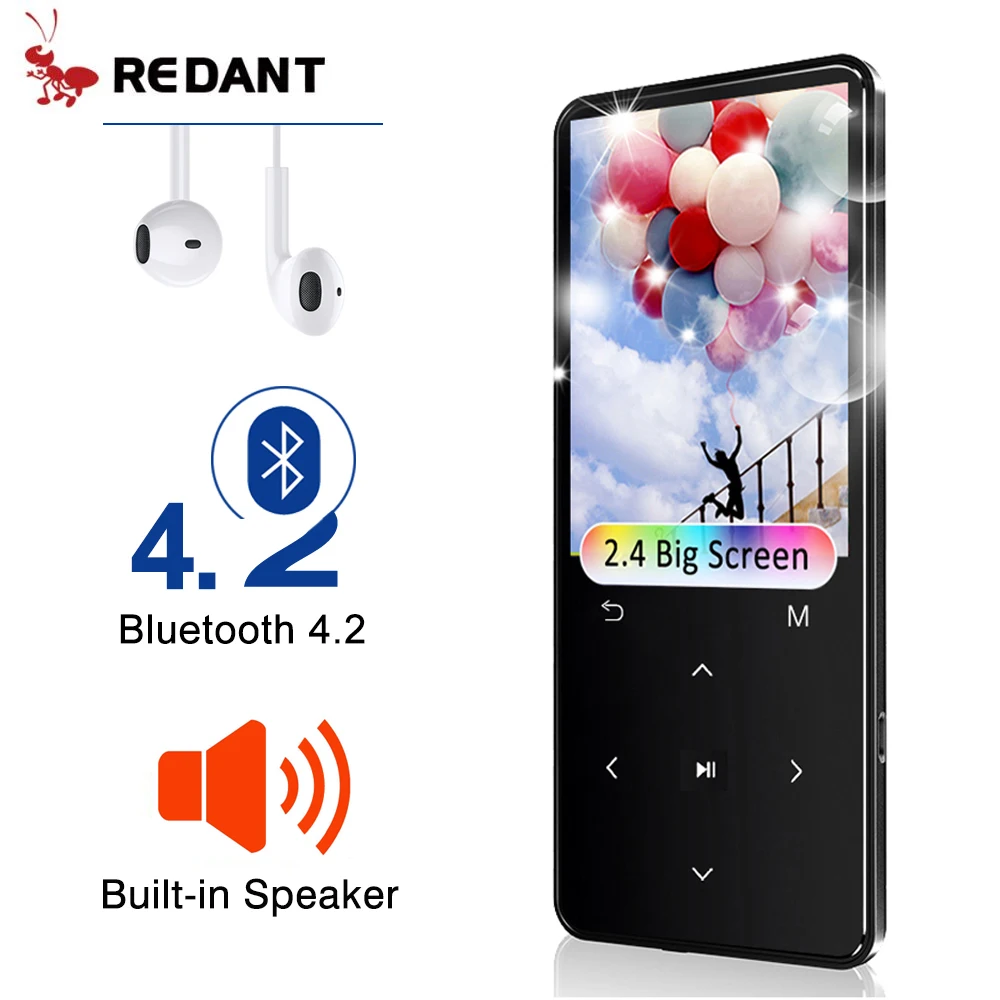 REDANT MP4 плеер с Bluetooth fm-радио встроенный динамик сенсорные клавиши 8 ГБ 16 ГБ 32 ГБ 40 ГБ MP 4 HiFi музыкальный плеер Walkman для детей