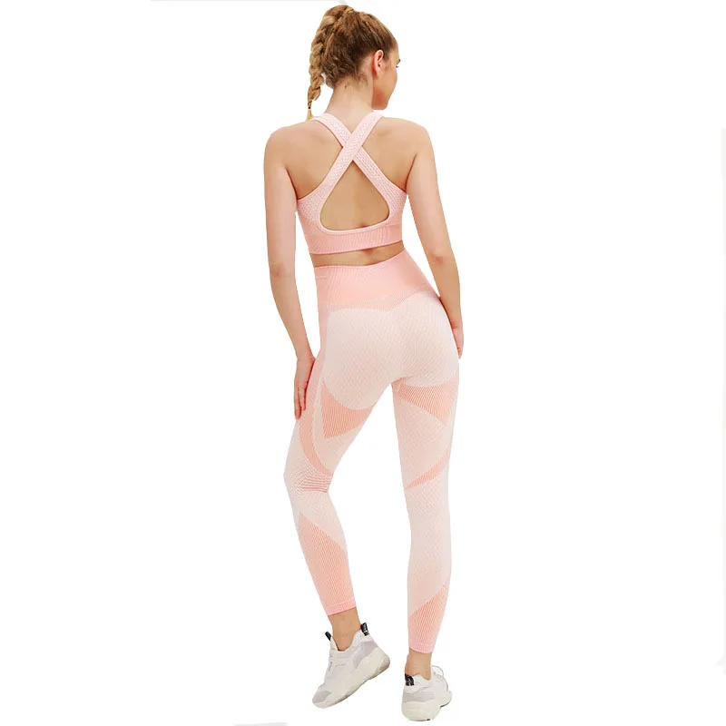 Женский комплект для фитнеса и йоги одежда спортзала бега спортивная