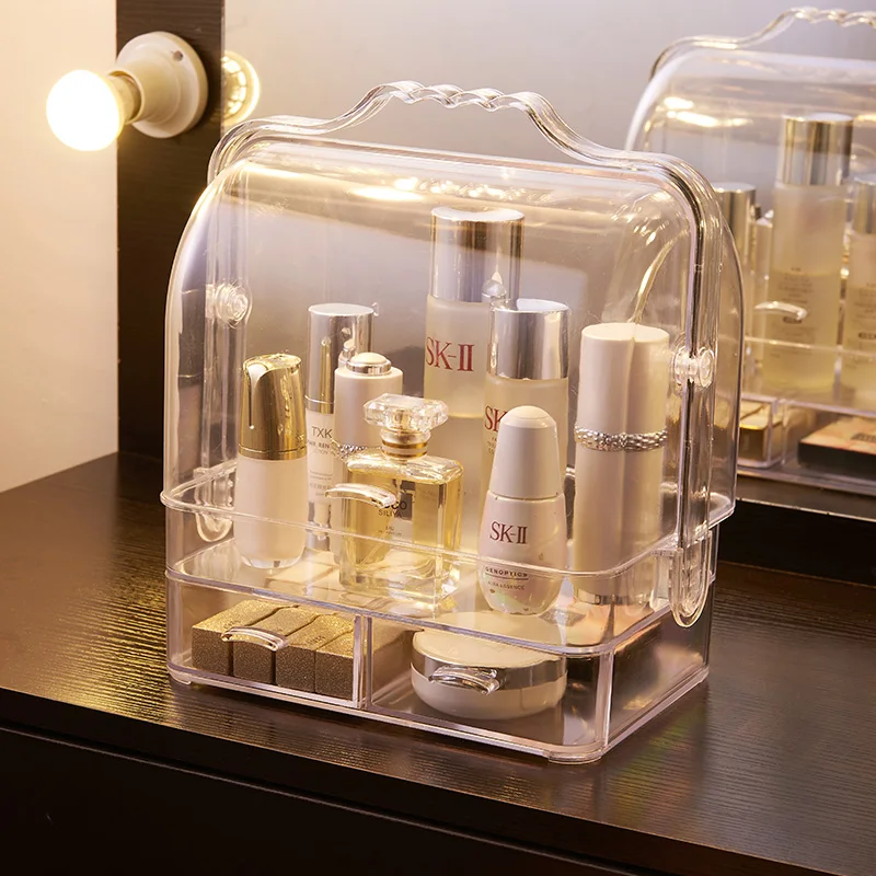 Новая горячая Коробка для хранения косметики прозрачный портативный ящик