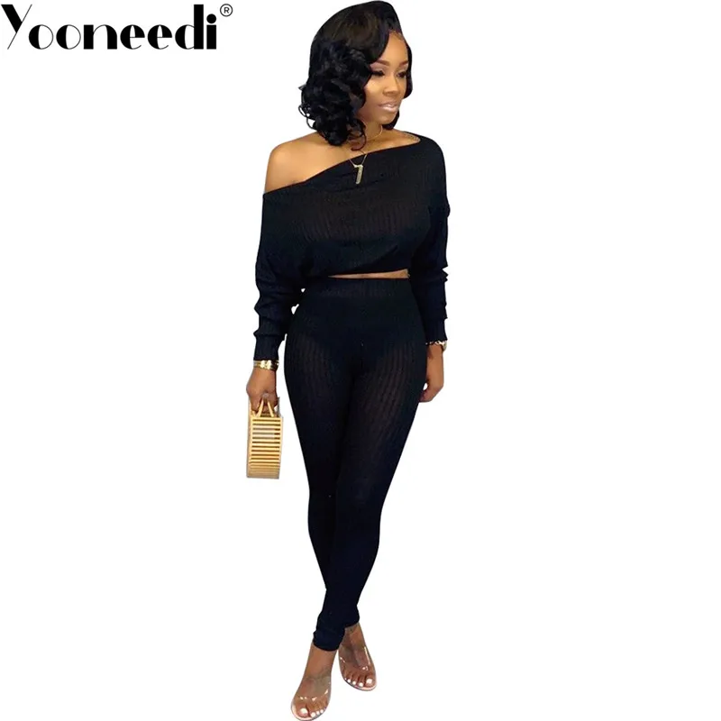 Yooneedi/2019 г. осенний дизайн повседневный комплект из 2 предметов для женщин 3 цвета