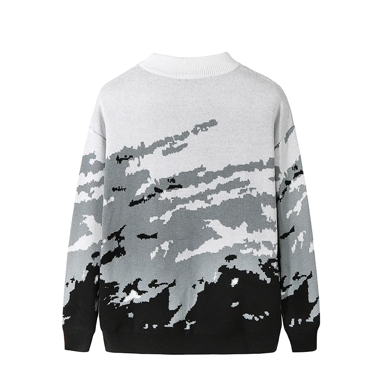 Свитер мужской повседневный с круглым вырезом Хлопковый пуловер длинным рукавом