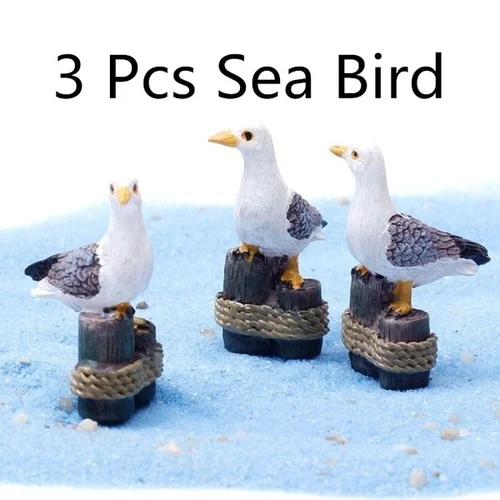 

3Pcs Sea Bird Seagull Stand Stump Miniature Fairy Garden Home Houses Decoration Mini Craft Micro Landscaping Decor DIY