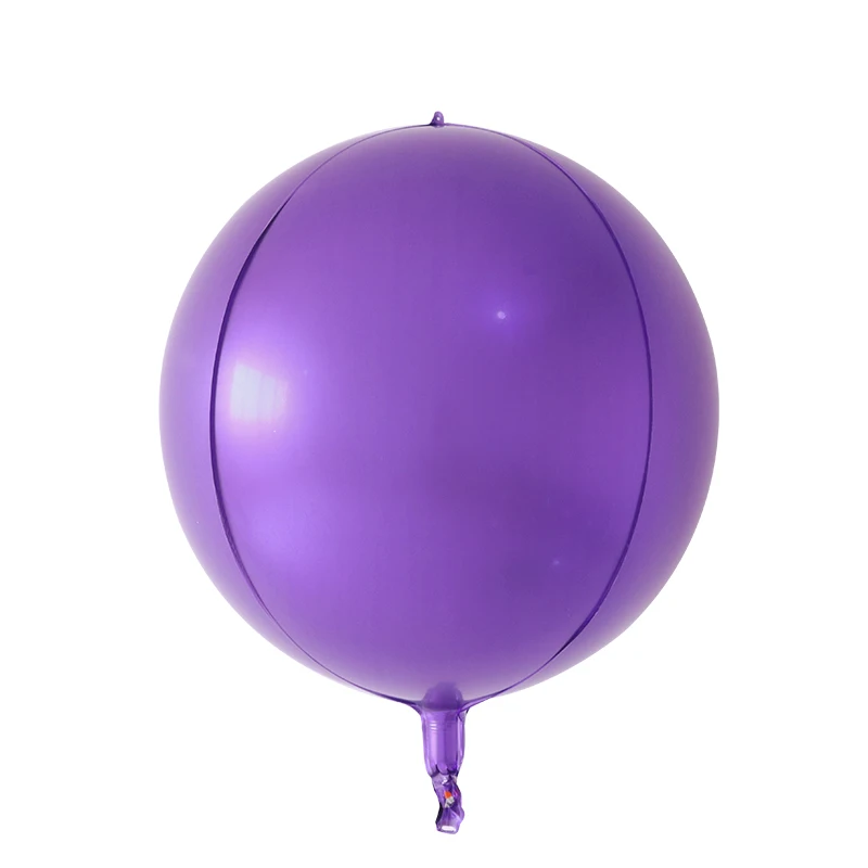 purple 1 шт. розовое золото, Розовый 4D 22 дюйма круглые шарики из алюминиевой фольги металлический Свадебный шар украшения на вечеринку дня рождения баллон гелия поставки - Цвет: purple