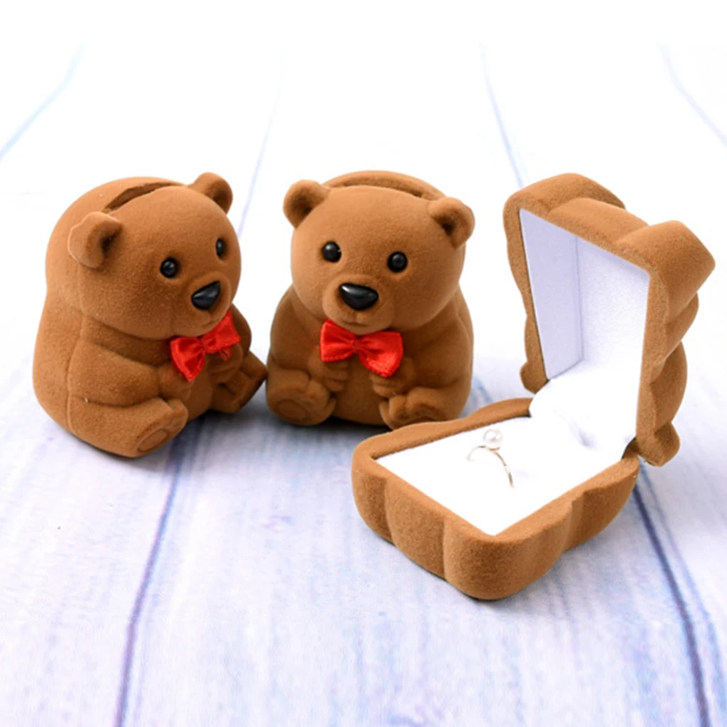 3 цвета мини милый медведь Jewllery подарочные коробки для колец и маленьких сережек