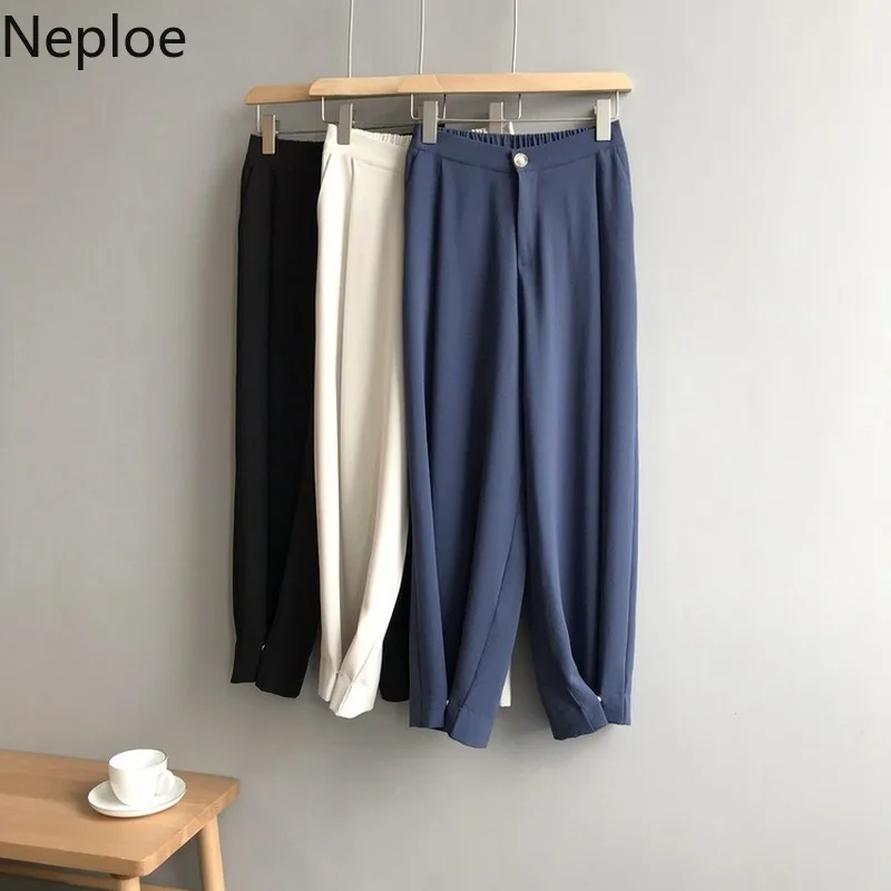 Женские брюки с застежкой-молнией и пуговицами модные повседневные широкими