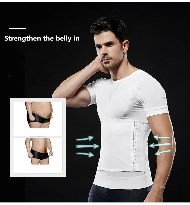 

Men Gynecomastia Shapers Belly Fat Reduction Tummy Tuck Waist Trainer Slimming Corset Compression Shirt Posture Shapewear