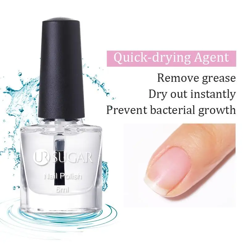 Quick-drying agent Ur Sugar Быстросохнущий лак для ногтей увеличение адгезии удаление жира функция прозрачный длительный Уход за ногтями 6 мл - Цвет: Quick-drying agent
