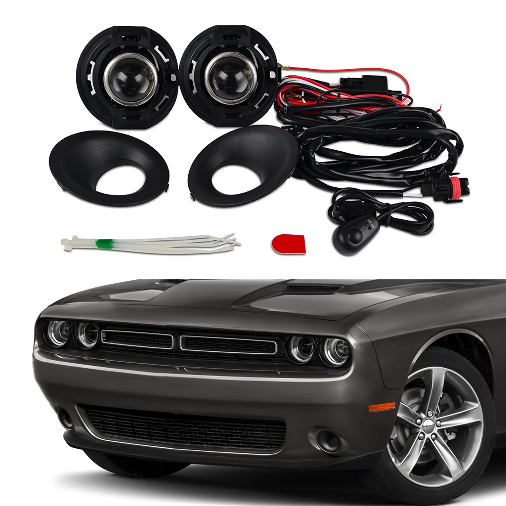

1 Pair Car Fog Light Replacement For DODGE CHALLENGER 2015 2016 2017 2018 2019 Black