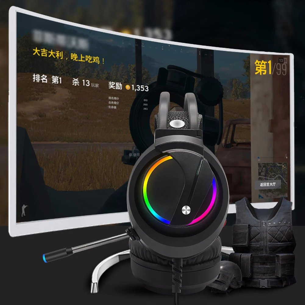K1 Удобная компьютерная Проводная игровая гарнитура с микрофоном для PS4 PC Gamer