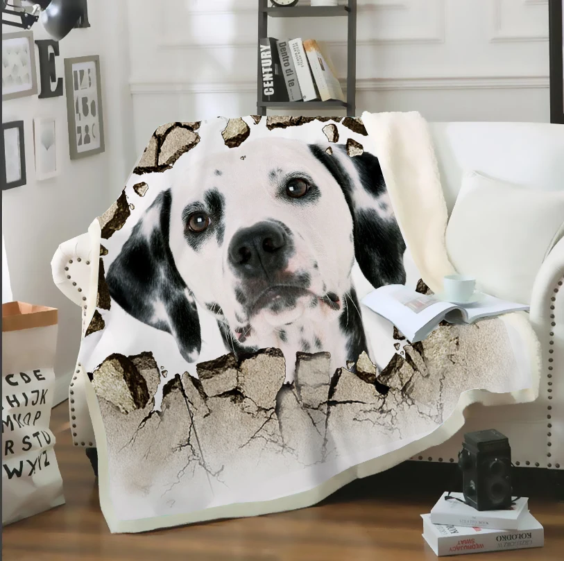 Милое одеяло для Далматинских собак с 3D принтом покрывало кровати диван кресло