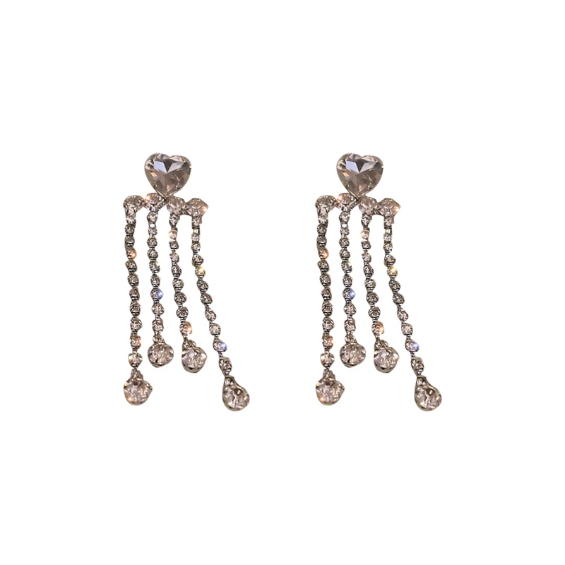 

2021 New Luxury Famous Brand Fashion Baroque Tassels Rhinestone Drop Earrings Dangle Earrings For Women Party Gift
