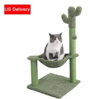 pet scratching post tree cat tree with hammock bed cat climbing frame ml 2 colors kitten toys fast shipping to us pet supplies
