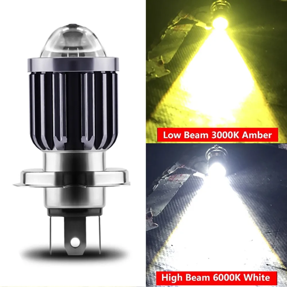 

Motorcycle Modified Headlights Bulbs With Lens H4 H6 Two-Color Far And Near Beam Light Scooter Accessories Fog Lights