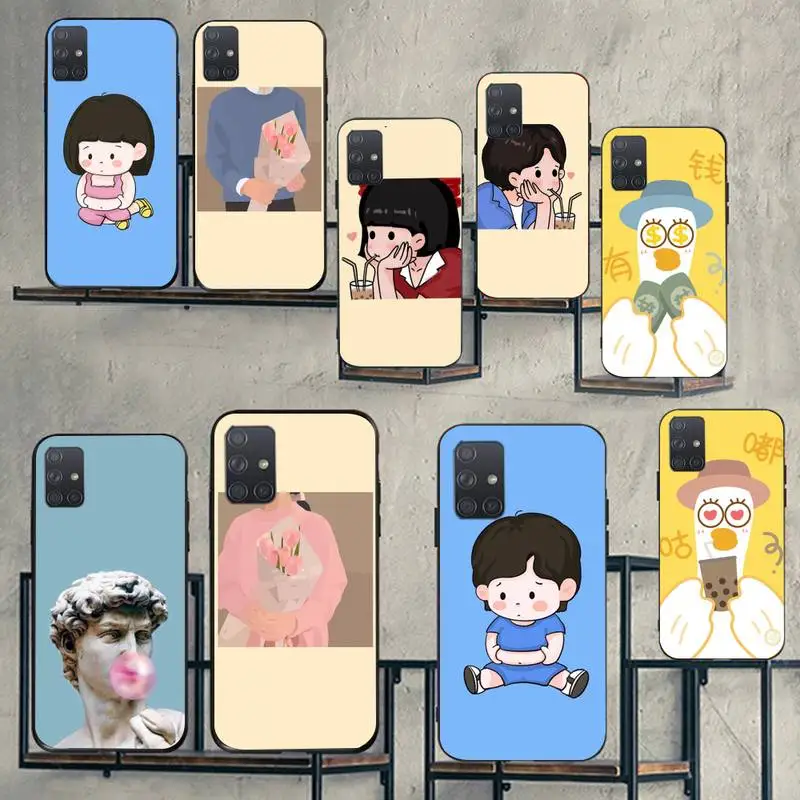 

Cartoon Cute Couples Soft Cover Phone Case For Samsung A51 71 31 40 30s 21s Galaxy S9 10 20 Plus Note9 10pro 20 20ultra