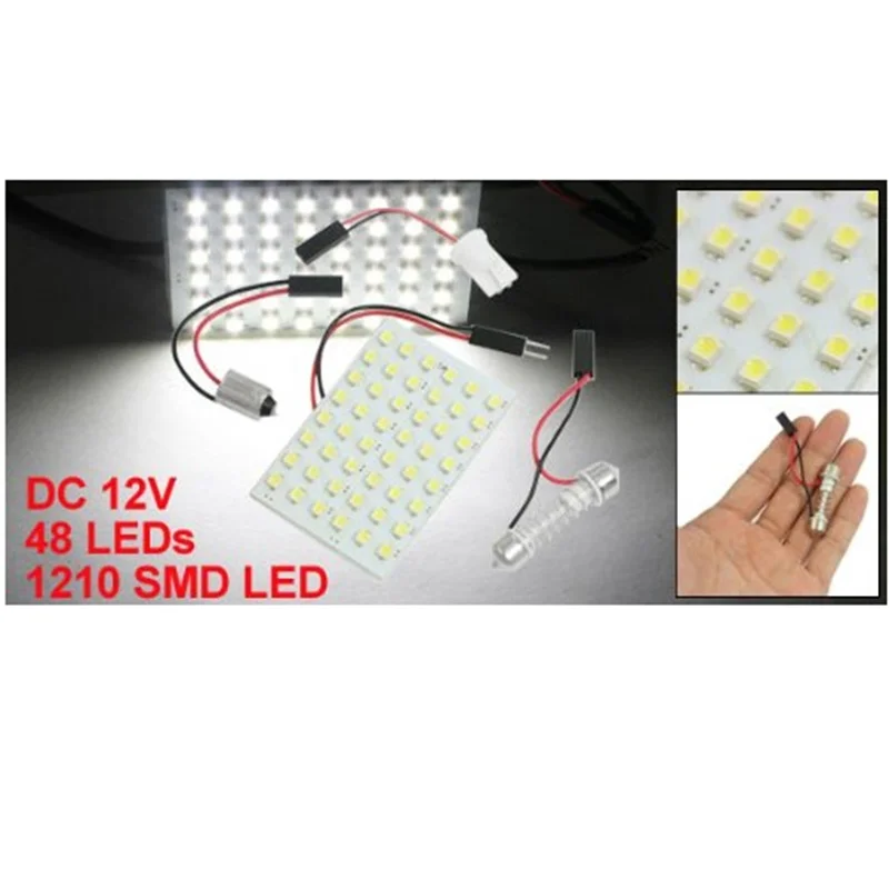 Светодиодный Белый панельный 1210 SMD 48 светильник плафон Панель w BA9S Festoon nanoleaf