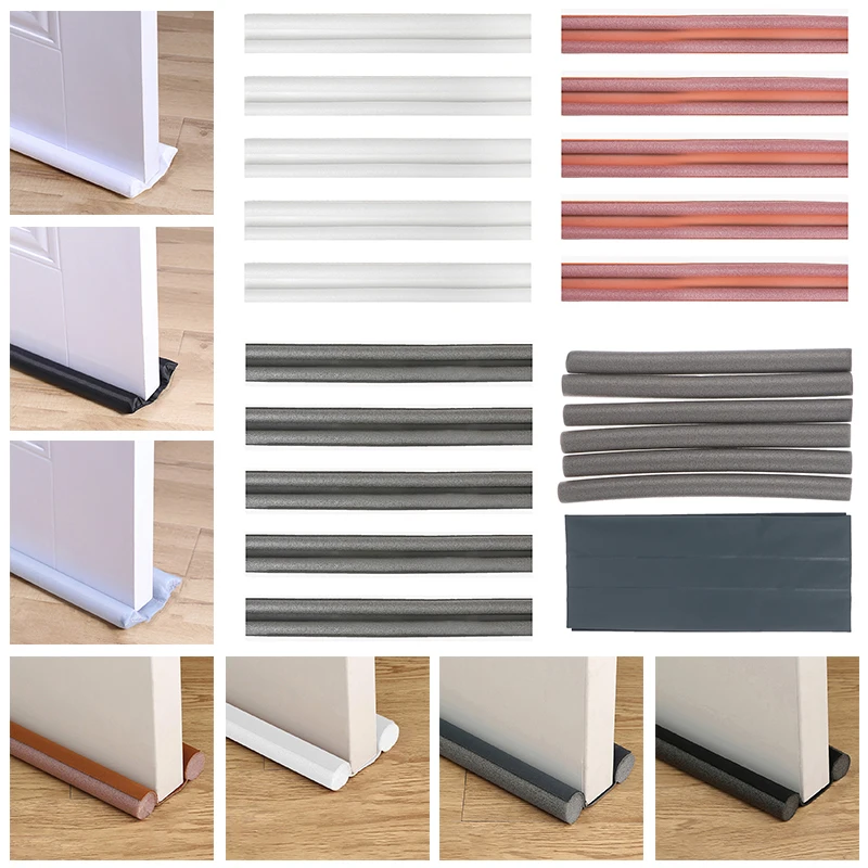 

1PC Flexible Door Bottom Sealing Strip Guard Wind Dust Blocker Protector Doorstop Draft Dodger Sealer Stopper Twin Door Decor