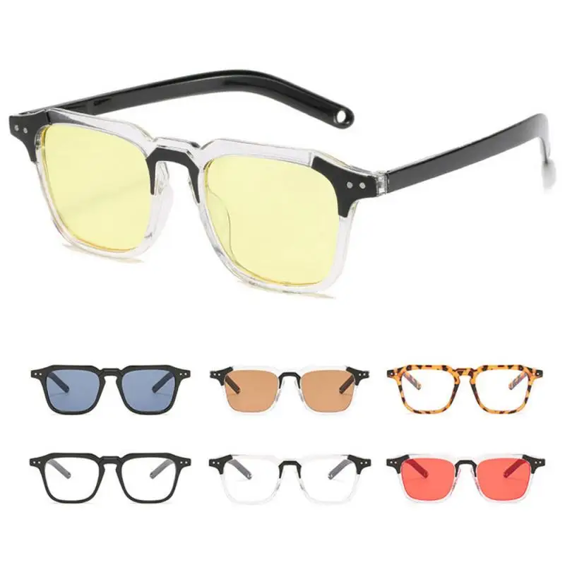 

New Fashionable Square Frames Thick Frame Sunglasses Universal UV Protection Retro Sunglasses Reading Glasses Clear Lens Glasses