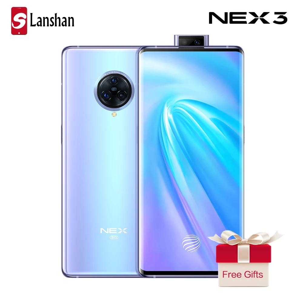 Оригинальный мобильный телефон vivo Nex3 6 89 дюйма 64.0MP камера Snapdragon 855 Plus 4500 мАч