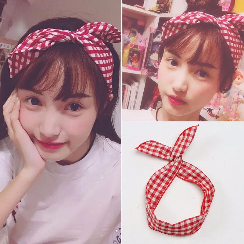 Модные милые эластичные повязки на голову с кроликом головные уборы Женская