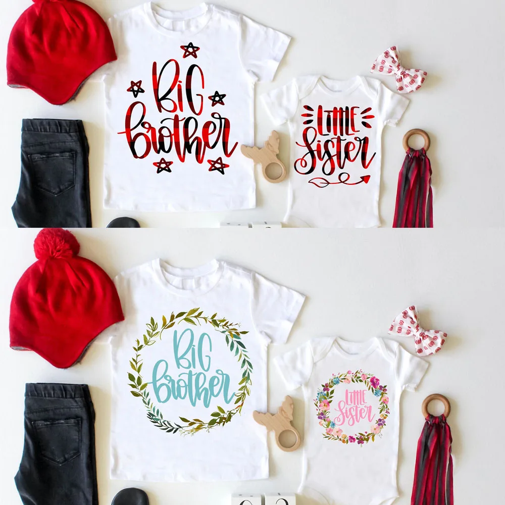 Футболки с рисунком Большой Брат 1 предмет Комбинезон для маленьких сестер
