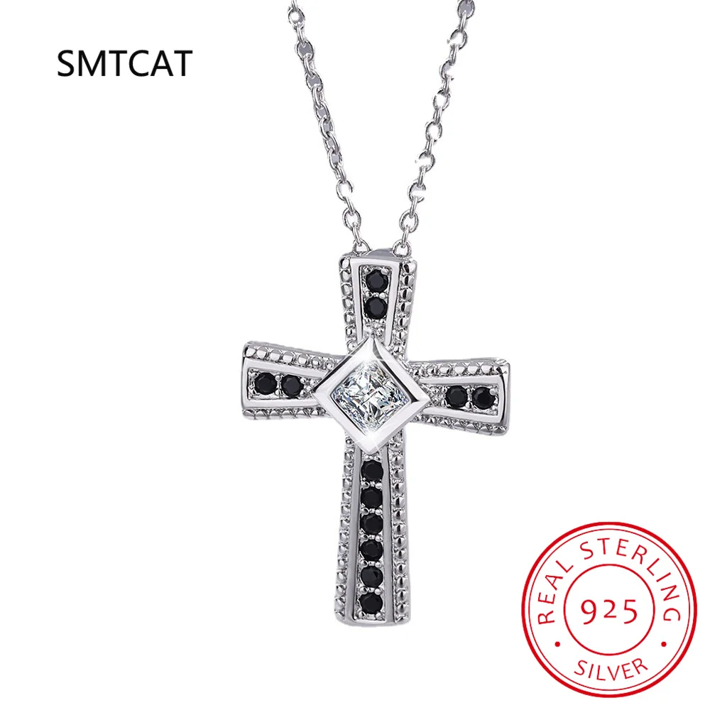

2021 New Cross Necklace 925 Sterling Silver Fine Cross Jewelry Trendy Engagement Necklaces for Women Wedding Pendants P106