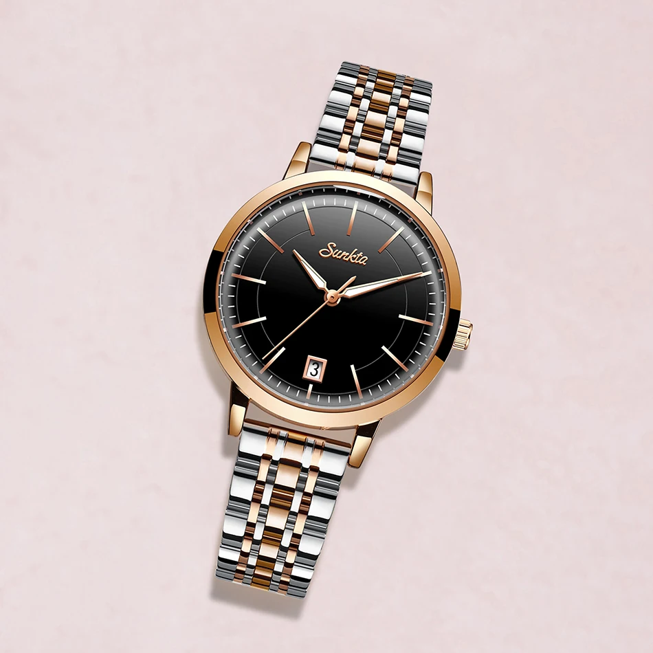 Часы SUNKTA женские водонепроницаемые роскошные брендовые наручные с браслетом из