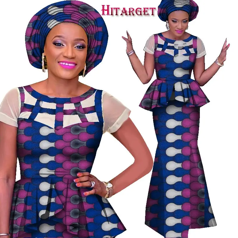 Комплект с юбкой и юбкой-годе ручной работы Африканским принтом Анкары |