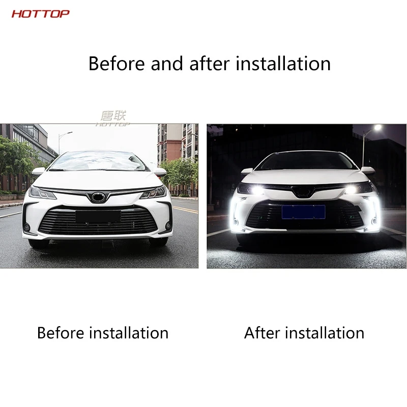 ABS черный дневной ходовой светильник Дневной светильник светодиодный для Toyota Corolla