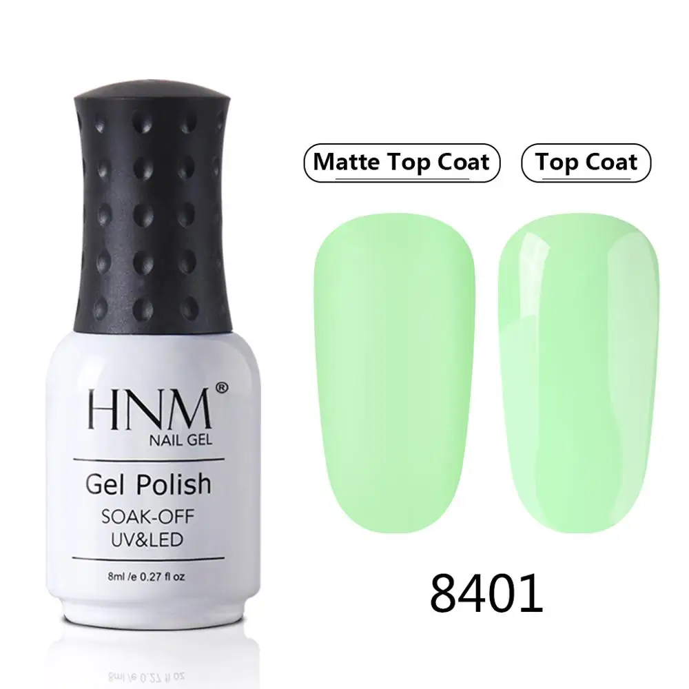 8401 HNM Green Yellow Matte Effect Gel Nail Polish Need Matt Top Coat Base Semi Permanent UV LED Lamp Hybrid Varnishes Lacquer Gellak - Color: 8401