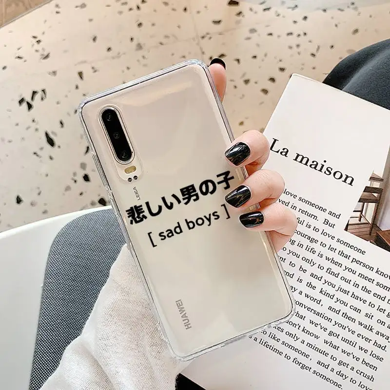 

Japanese Harajuku Manga Phone Case Transparent for Samsung A71 S9 10 20 HUAWEI p30 40 honor 10i 8x xiaomi note 8 Pro 10t 11