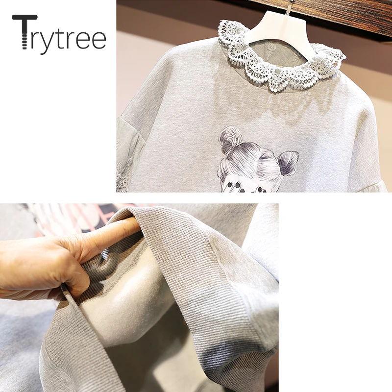 Trytree осенне-зимний женский комплект из двух предметов толстый хлопок