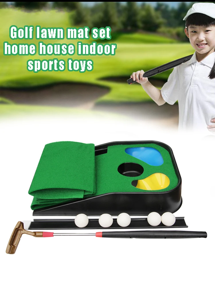 Fiyat Golf Vuruş Mat Seti çocuklar Mini Golf Oyunu Uygulama Ekipmanları Oyuncak Ev Ofis Backyard Kapalı Dış Mekan Kullanımı