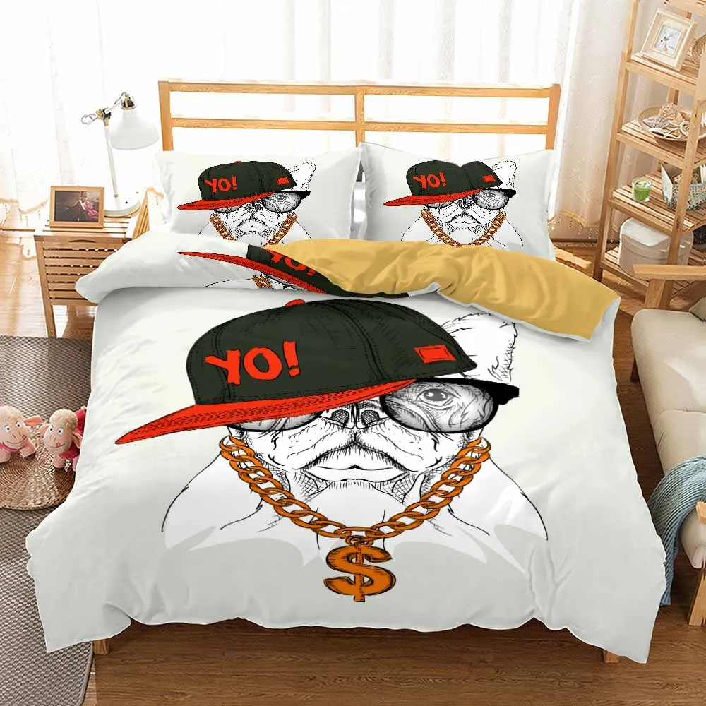 Комплект постельного белья с принтом собаки набор пододеяльников изображением