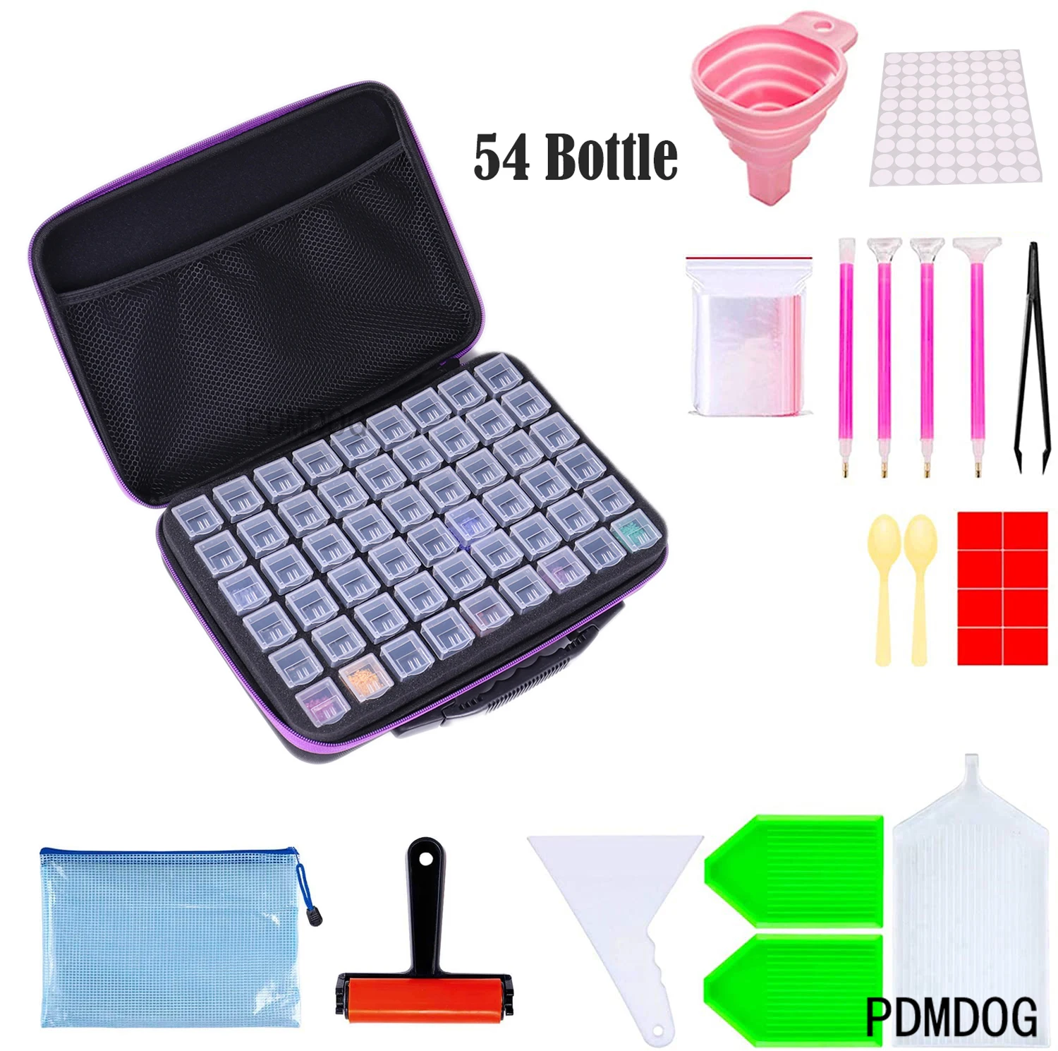 

2021 40/54 бутылок, аксессуары для алмазной живописи, контейнер на молнии, сумка для хранения, бутылки для чемодана 5D, инструмент для вышивки баб...